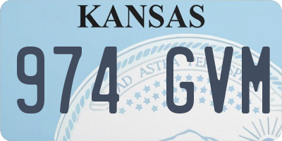 KS license plate 974GVM