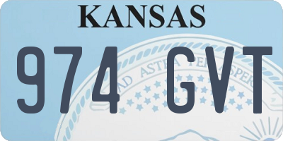KS license plate 974GVT
