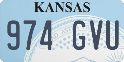 KS license plate 974GVU