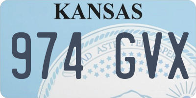 KS license plate 974GVX