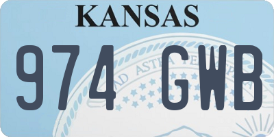 KS license plate 974GWB