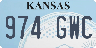 KS license plate 974GWC