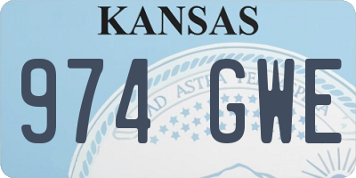 KS license plate 974GWE