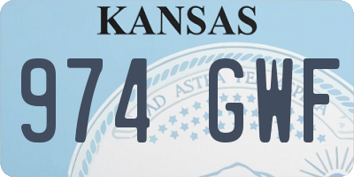 KS license plate 974GWF