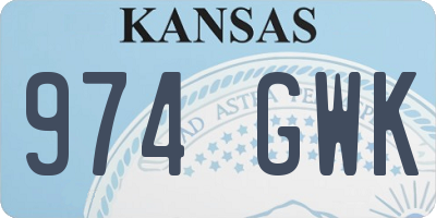 KS license plate 974GWK