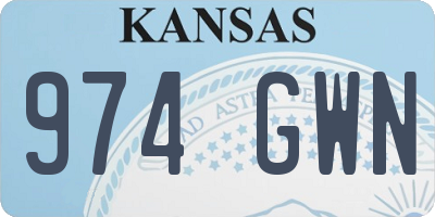 KS license plate 974GWN