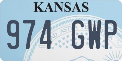KS license plate 974GWP