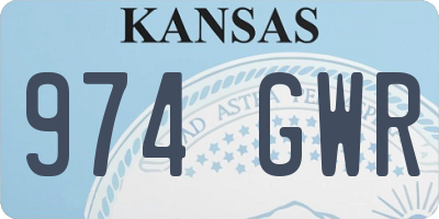 KS license plate 974GWR
