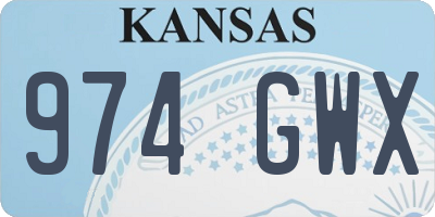 KS license plate 974GWX