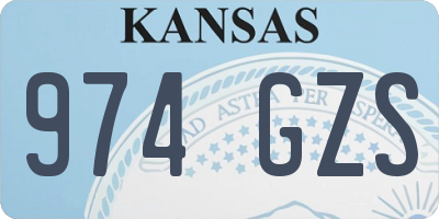 KS license plate 974GZS