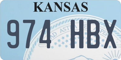KS license plate 974HBX