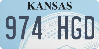 KS license plate 974HGD