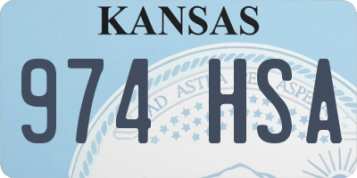 KS license plate 974HSA