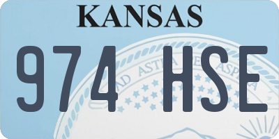 KS license plate 974HSE
