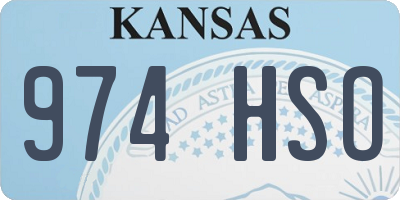 KS license plate 974HSO