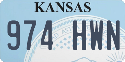 KS license plate 974HWN