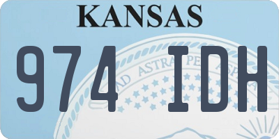 KS license plate 974IDH