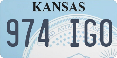 KS license plate 974IGO