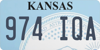KS license plate 974IQA