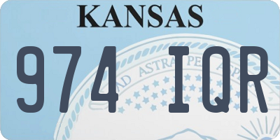 KS license plate 974IQR