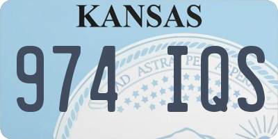 KS license plate 974IQS