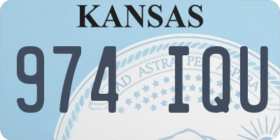 KS license plate 974IQU