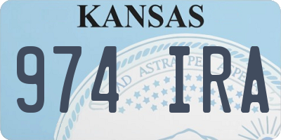 KS license plate 974IRA