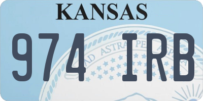 KS license plate 974IRB