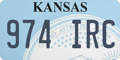KS license plate 974IRC