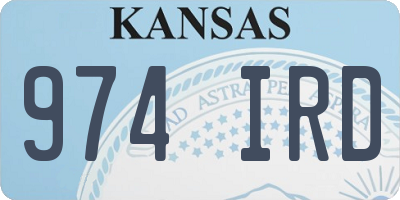 KS license plate 974IRD