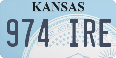 KS license plate 974IRE
