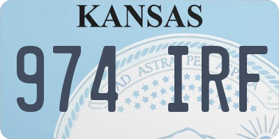 KS license plate 974IRF