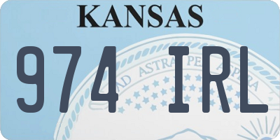 KS license plate 974IRL