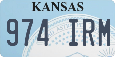 KS license plate 974IRM