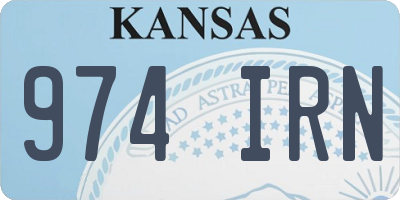 KS license plate 974IRN