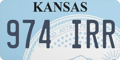 KS license plate 974IRR