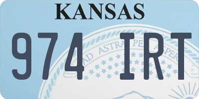 KS license plate 974IRT