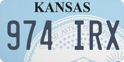 KS license plate 974IRX
