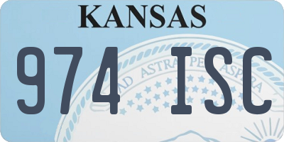 KS license plate 974ISC