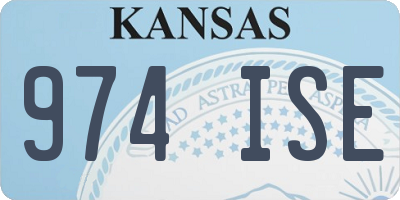 KS license plate 974ISE