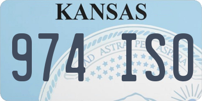 KS license plate 974ISO