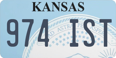 KS license plate 974IST