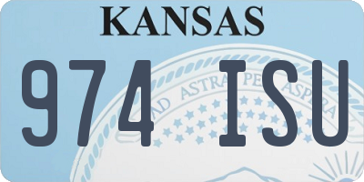 KS license plate 974ISU