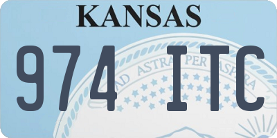 KS license plate 974ITC