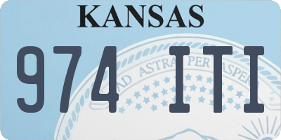 KS license plate 974ITI
