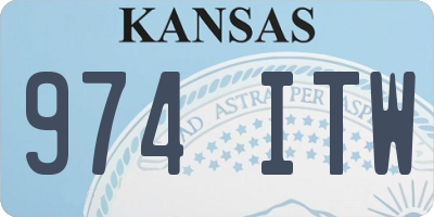 KS license plate 974ITW