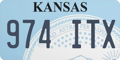 KS license plate 974ITX