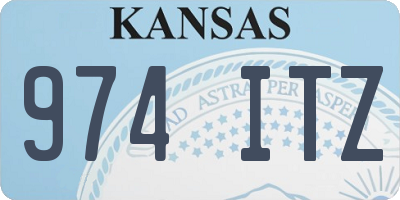 KS license plate 974ITZ