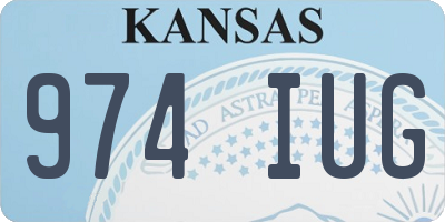 KS license plate 974IUG