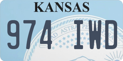 KS license plate 974IWD